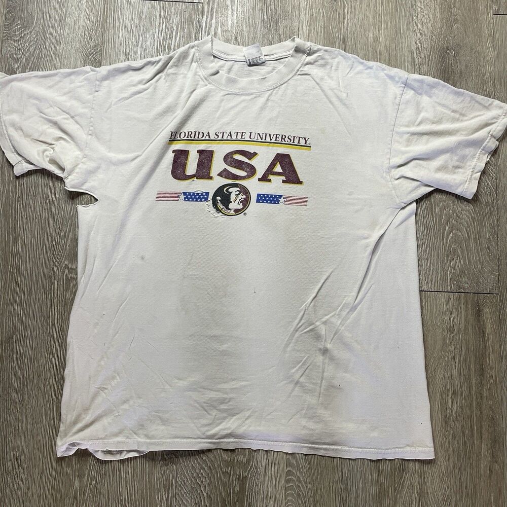 Vintage FSU Florida State University Seminoles Shirt Thrashed Large Size XL